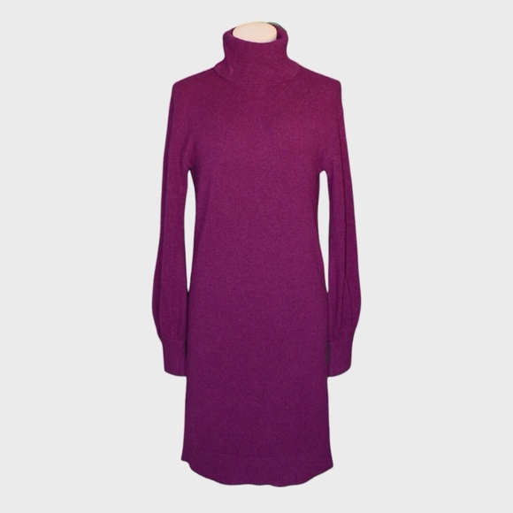 J. Crew Dresses & Skirts - J Crew Purple Turtleneck Sweater Dress Long Balloon Sleeve‎